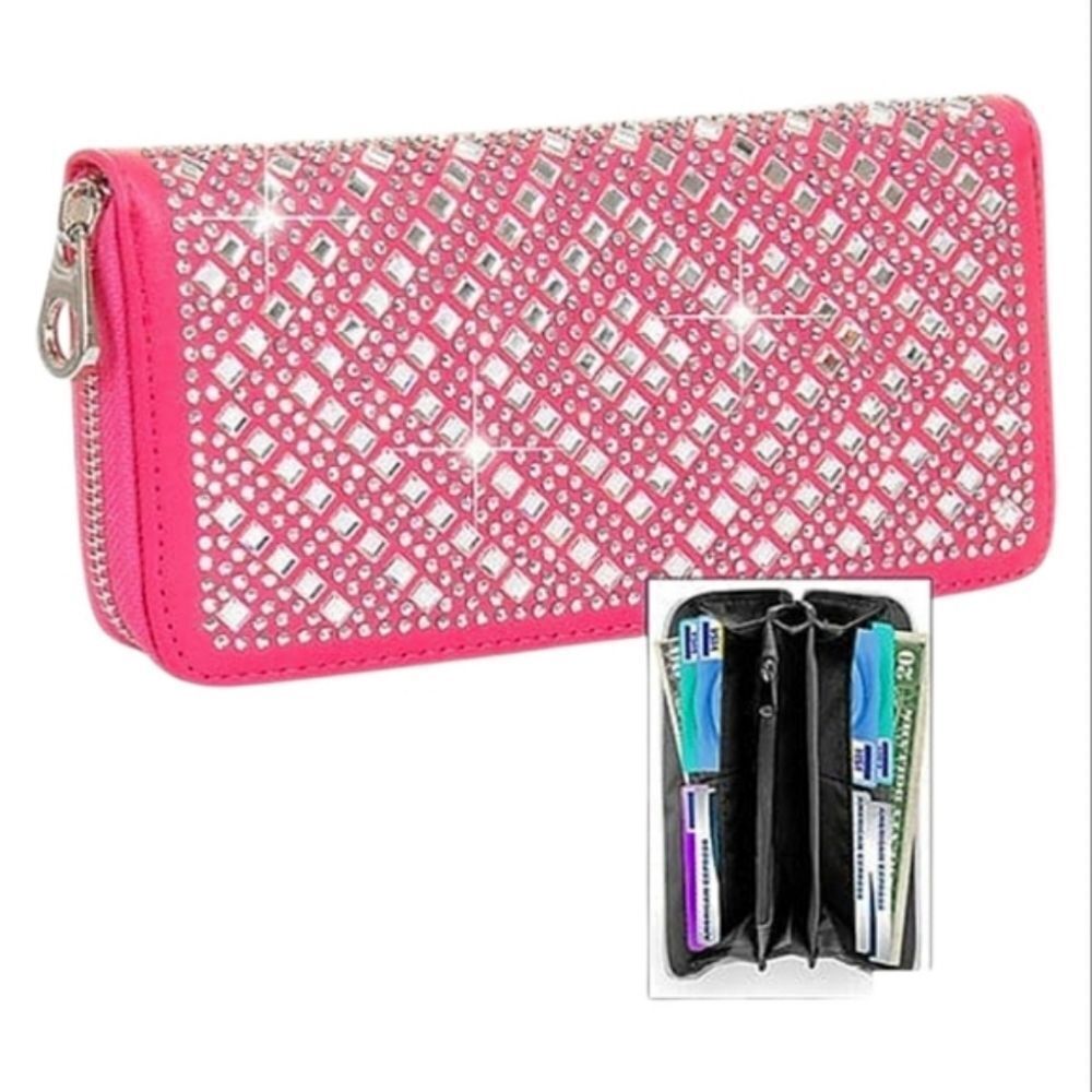 SALE Shimmering Rhinestone Bling Pink Wallet
